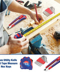 DIY Ready Home Tool Kit With 100 Piece Hand Tool Set For Kitchen Drawers And Household Tasks In Use on Wood Project