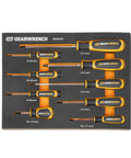 9 Piece Phillips Screwdriver Set With Dual Material Handles In A Foam Storage Tray, Non Slip Black Oxide Tips Visible