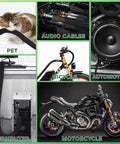 132 Ft Expandable Braided Cable Sleeve Kit With Four Size Set One Quarter Inch, Three Eighths Inch, One Half Inch, Three Quarters Inch PET Mesh Wire Loom for pet protection, audio cables, bicycles, automotive, computers, motorcycles