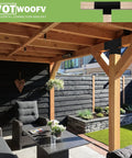 Three Way T Shaped Pergola Bracket Kit For Wood Beams 3.5 By 3.5 Inches Outdoor Patios Heavy Duty Galvanized Steel