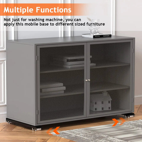 Extendable Washing Machine Dolly Furniture Rollers Black Adjustable Appliance Moving Carts Heavy Duty Wheels for furniture with mesh doors.
