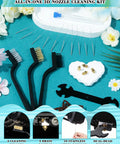 Top Shelf 78 Piece 3D Printer Tool Kit With Tough Storage Case For All FDM And SLA Printers including cleaning brushes and nozzles.