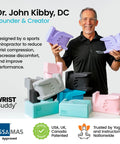 High Density Yoga Blocks Pair Ergonomic Wrist Support Hand Shaped Non Slip Surface displayed by Dr. John Kibby with various colors.