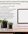 Hidden Spy Camera Detector Portable Anti Spy Scanner For Covert Cameras And Hidden Devices next to potted plants and a wall frame