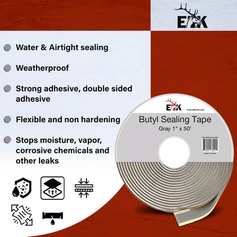 Heavy Duty Butyl Seal Tape 1 Inch By 50 Feet Weather Resistant And Leak Proof Sealant for sealing and moisture protection.