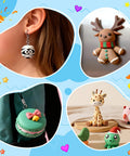 52-Color Polymer Clay Kit With Sculpting Tools And Storage Box For Starter-Friendly Beginners, showcasing clay creations.