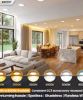 Kickass Brightness 12 Pack 6 Inch Led Recessed Lighting With Zero Hassle Canless Wafer Design shown in a modern living space.