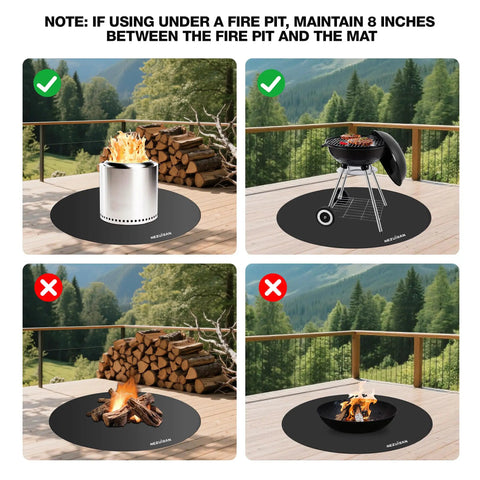Guidelines for using 36 Inch Fire Pit Mat 3 Layer Fireproof Heat Resistant Under Grill Mat Double Sided Silicone Deck and Patio Protector