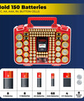 Smart Battery Organizer Case With Tester Double Sided Battery Daddy Style Storage That Holds Up To 150 Batteries Clear Locking Lid