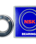 Heavy Duty Deep Groove Ball Bearing Duo 6902 VV Double Rubber Sealed Single Row 15 X 28 X 7 Mm next to NSK branded packaging.