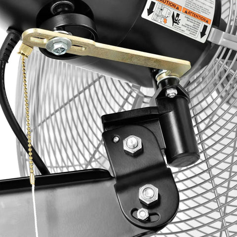 Close-up of Beefy Deluxe Wall Mount Fan 30 Inch Diameter With Fixed And Oscillating Head 3 Speed 10000 CFM At 1100 RPM feature