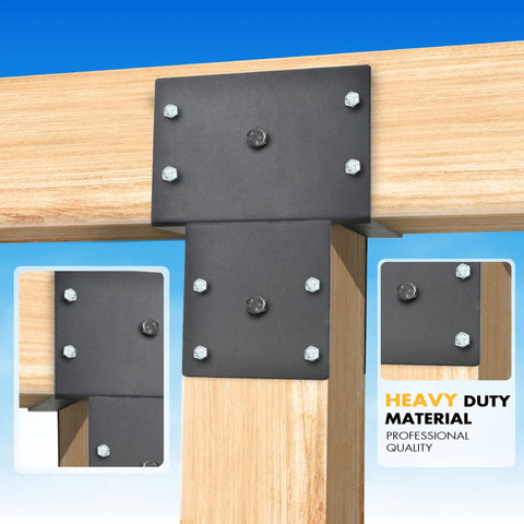 Heavy Duty Post Cap Tie Bracket 2 Pack For 6x6 Posts Internal 5.5x5.5 Fit For Wood Gazebos Decks Patios And Beams Black Steel Brackets With Weatherproof Finish That Stays Solid In Any Weather