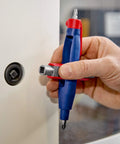 Using Pen Style Control Cabinet Key with swivel four profile heads for shutoffs in building system installations.