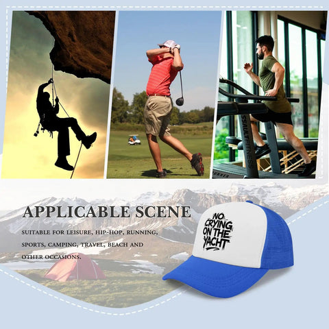 Yacht Style Dope Baseball Cap For Women And Men Breathable Ponytail Hat Royal Blue Lightweight Polyester