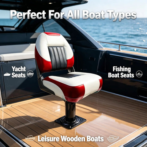 Two Piece 7 Inch Boat Seat Swivel With Flat Pedestal Base Black Marine Replacement Gear Delivering Smooth Full 360 Spin on a deck.