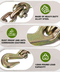 No Nonsense Heavy Duty Double Clevis Slip Hooks 2 Pack with 12000 lbs load capacity, made of heavy-duty alloy steel.