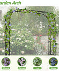 Heavy Duty Rust Proof Iron Garden Arch Trellis For Climbing Plants Outdoor Use With 20mm Thick Tubing in garden setting