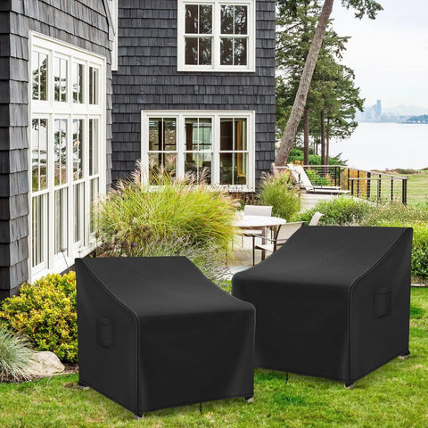 Waterproof Adirondack Chair Covers 2 Pack for Outdoor Patio Furniture Fits Up To 32W x 37D x 36H Inches Black Heavy Duty
