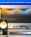 GIDEALED 4 Pack Smart Recessed Lighting 4 inch, showcasing RGB color change and brightness control on smartphone app.