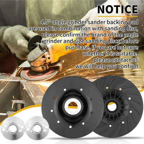 Tough As Nails Heavy Duty Angle Grinder Backing Pad Two Pack Ribbed Resin Fiber Disc for sanding and grinding.