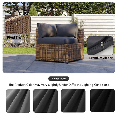 11 Piece Outdoor Cushion Covers Set For Full Patio Sectional Renewal Waterproof With Zippers And Non Slip Bottom Grey