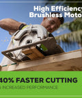 Brushless 7.25 Inch Cordless Circular Saw Kit Including 4Ah Usb Battery And Charger For Powerful Performance in use on wood