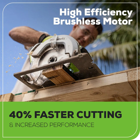 Brushless 7.25 Inch Cordless Circular Saw Kit Including 4Ah Usb Battery And Charger For Powerful Performance in use on wood