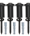 Set Of 4 Adjustable Carbon Steel Sliding Barn Door Spacers With Lag Bolts And Wall Anchors Track Connector Kit For Exterior Barn Door Hardware Repair And Precise Door Distance on white background