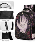 Floral Palm Star Art Printed Unisex Backpack With Large Capacity For Everyday Carry And Daily Use Durable Polyester Daypack With Breathable Padded Straps Perfect For School Work Travel Or Weekend Adventures Dope Creative Print