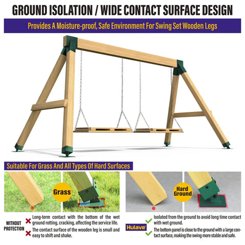 Stainless Steel Swing Set Anchor Leveling Kit For 4x4 Wood Posts Actual Size 3.5x3.5 Keeps Wooden Legs Dry And Rot Free Tough As Nails