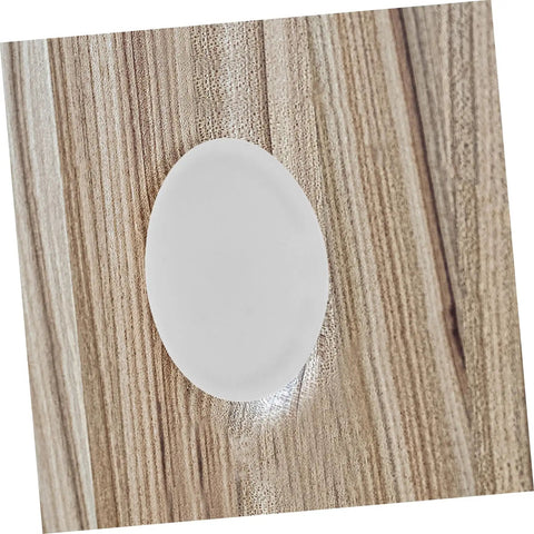 Round Plastic Hole Plugs 10 Pack For Furniture Quick Fix Cabinets Doors Walls Decorative Screw Covers Hide Holes Easy Install Durable Circle Hole Caps No Tools Needed installed on wood surface