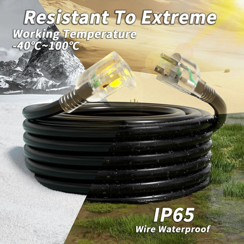 200 Ft Outdoor Extension Cord Weatherproof SJTW 16 Gauge 10A 1250W Heavy Duty Flexible 3 Prong Electric Cord for lawn office use