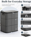 Big Boy Sized Foldable Storage Bin With Smooth Zipper Heavy Duty Nonwoven Fabric Easy Tidy Closet Organizer shown with zipper and handles