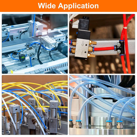 Image showing Clear PU Pneumatic Tubing Hose For Air Compressors 16mm OD By 12mm ID 10 Meter Length in various industrial applications