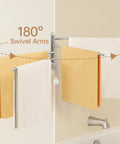 Extra Long 19.5 Inch Swivel Towel Rack With Four Arms, Swing Out Wall Mount Towel Bar For Bathroom, Handles Multiple Towels