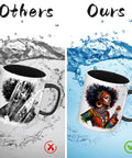 Comparison of UV DTF Cup Wrap Set 24 Sheets For Mugs And Glasses Do It Yourself Transfer Paper with vivid 3D color pop design.