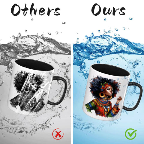 Comparison of UV DTF Cup Wrap Set 24 Sheets For Mugs And Glasses Do It Yourself Transfer Paper with vivid 3D color pop design.