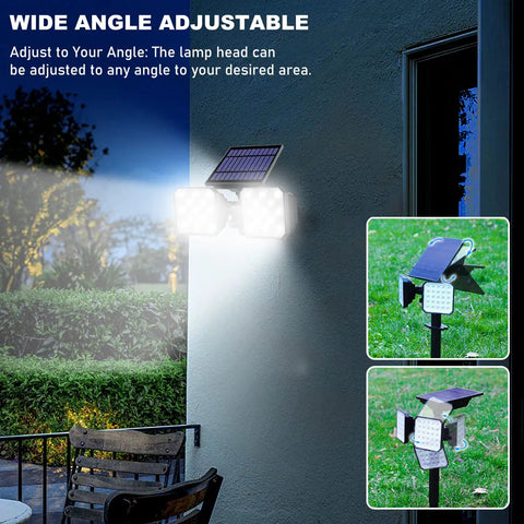 Four Pack Waterproof Outdoor Solar Lights With Dusk To Dawn Sensor, Dual Use Wall And Ground Landscape Spotlights For Yard, Walkway, Driveway, And Porch, Solar Powered With Daylight And Warm White Illumination, Easy Install