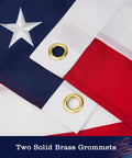 Close-up of 3 x 5 ft American Flag For Outdoor Use, 350D Heavy Duty Polyester with brass grommets