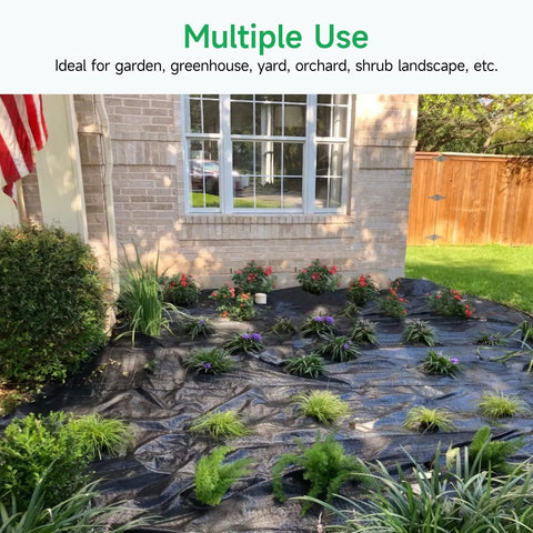 Installed Heavy Duty Weed Barrier Fabric 3ft By 100ft Ground Cover For Garden Yard Pathways, 3.2oz Woven Weed Cloth