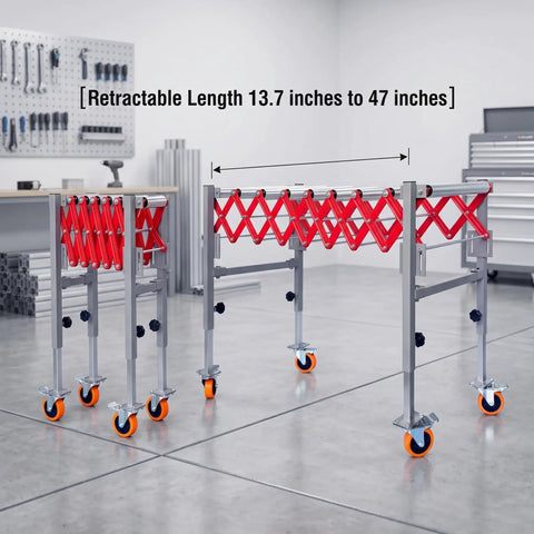 Heavy Duty Adjustable Roller Stand With Expandable Conveyor Rollers For Woodworking Hella Sturdy At 600 Pounds Telescoping Outfeed Table Moves Lumber Like A Dream Across Your Workshop Bench