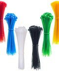 Thin Clear Nylon Cable Ties Four Inch Length With A Two Point Eight Inch Tie Length Pack Of One Hundred Twenty In Six Color Assortment
