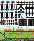 All In One Drip Irrigation Kit For Garden And Greenhouse With One Half And One Quarter Inch Tubing, Easy Install Quick Connectors