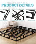 Rock Solid King Size Box Spring With Seven Inch Steel Bed Base Foundation, detailed view showing sturdy steel frame and quick assembly.