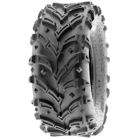 A024 25x10-12 ATV UTV Mud Trail Tire 6 Ply Heavy Duty All Terrain Grip For Mud Sand And Rocks On 12 Inch Rims