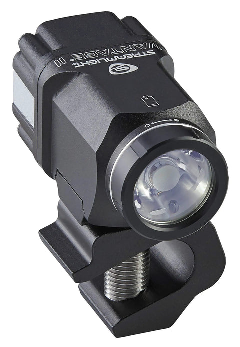 Vantage II 350 Lumen Hands Free Helmet Light With Rear Safety LED Black For Fire, Industrial And Jobsite Use, side view