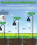 Image showing three bird feeder poles of different heights with weights, including 76 Inch Bird Feeder Pole With Heavy Duty Shepherds Hook Base.