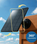 360 Degree Rotating Solar Panel Kit For Automatic Chicken Coop Doors, Top Notch Monocrystalline Power, 500mA Output on wooden wall