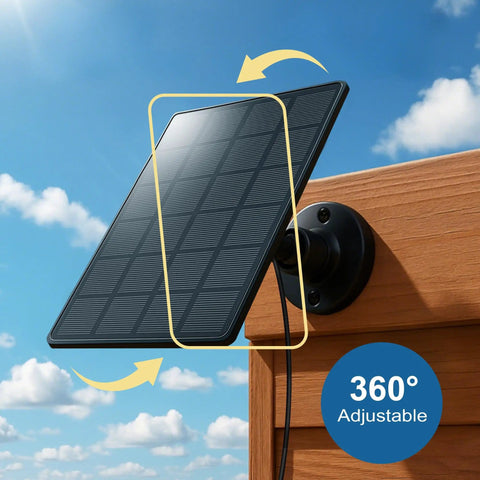 360 Degree Rotating Solar Panel Kit For Automatic Chicken Coop Doors, Top Notch Monocrystalline Power, 500mA Output on wooden wall