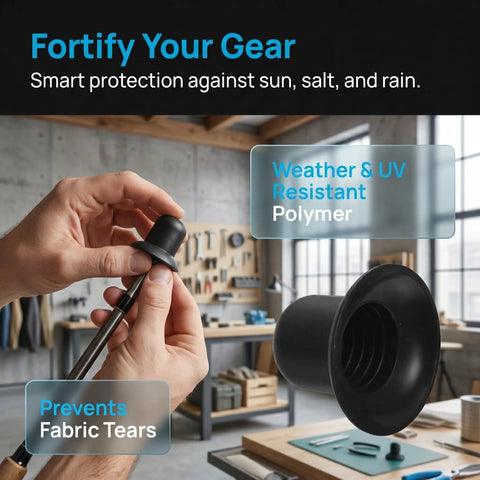 Ultimate Umbrella Top Cap Repair Kit For Beach Canopy Patios And Market Stands Includes Spiral Finial Ends To Restore Look And Guard Threads From Elements Without Hassle black polymer top cap on umbrella pole